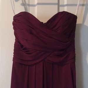 David’s Bridal Merlot Colored Strapless Dress
